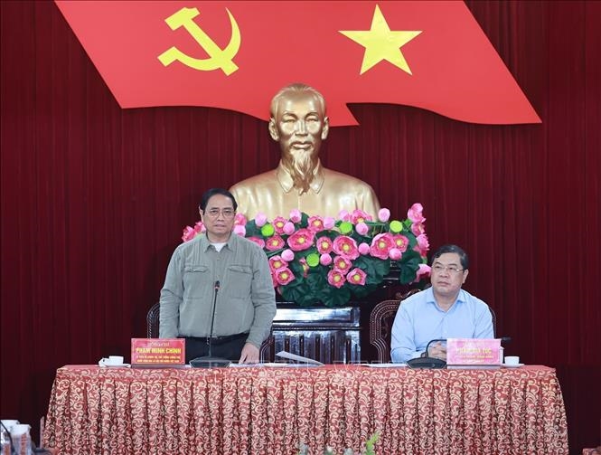 Thủ tướng Phạm Minh Chính phát biểu chỉ đạo tại buổi làm việc với lãnh đạo chủ chốt tỉnh Nam Định.